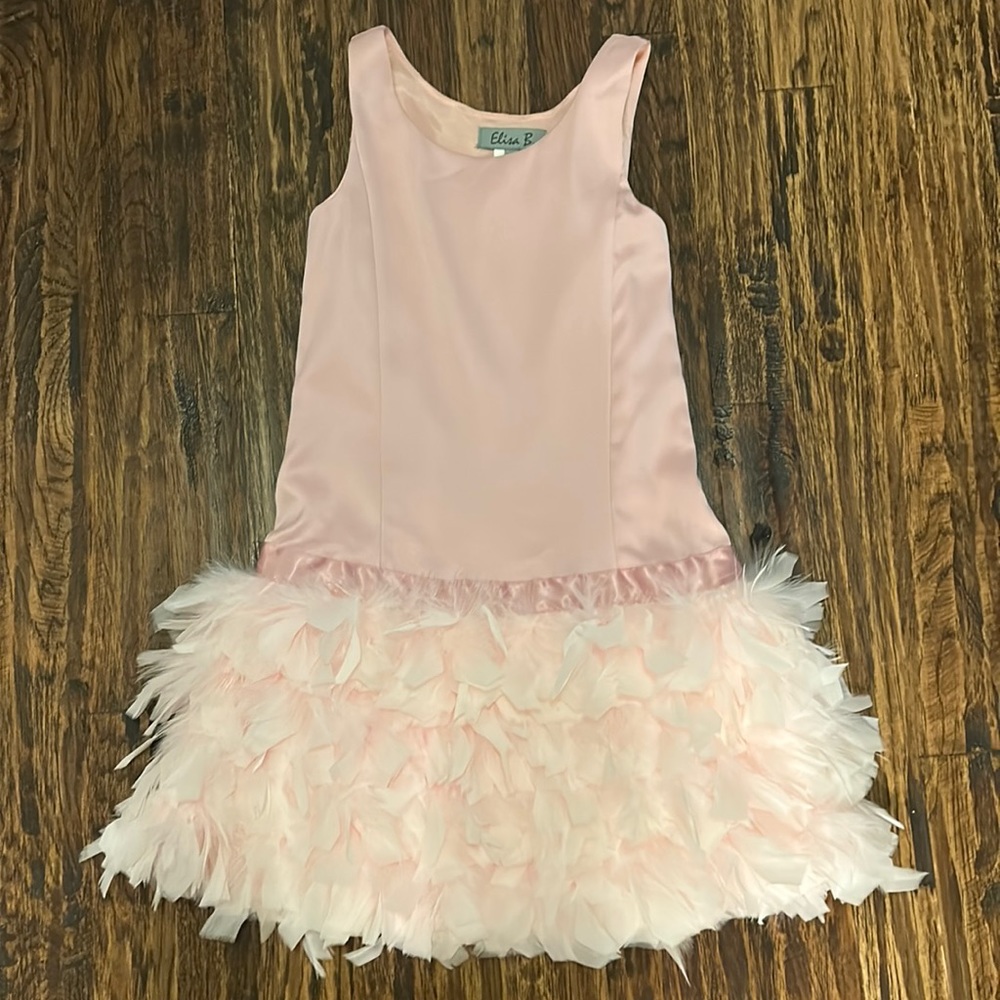 Elisa B. Feathered Girls Dress - Size 7